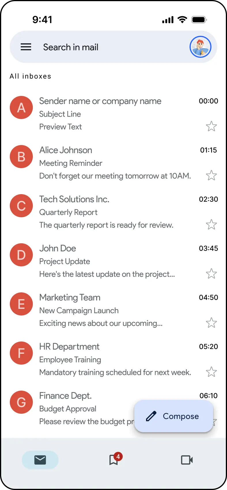 Screen 2. Gmail inbox with many emails in the tray.